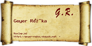 Geyer Réka névjegykártya